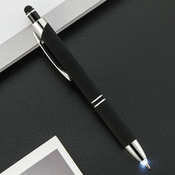 2 STK Multi-funksjon Pen Kapasitiv Pen SORT Black