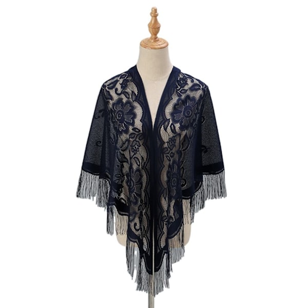 Kvinner Sjal Kveld Prom Cape NAVY navy