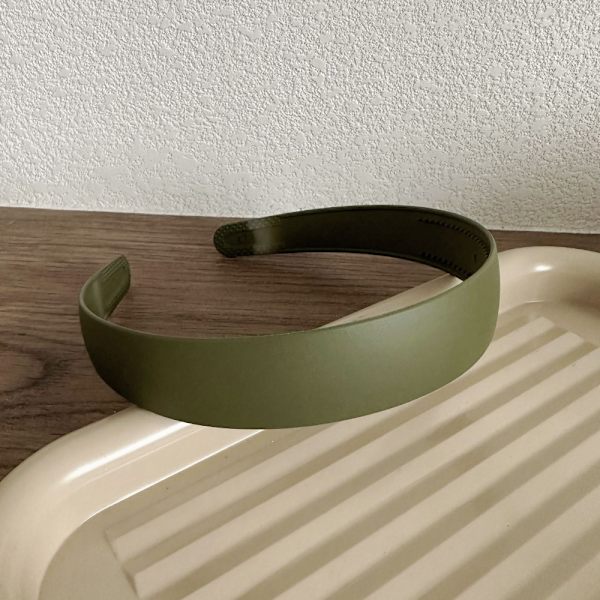 2 STK Bredt Pandebånd Solid Hårbånd GRØN green