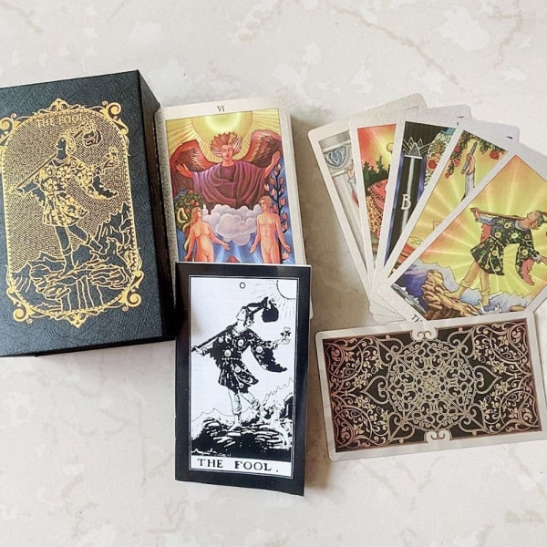 Golden Art Nouveau Tarot Brettspill Leker The Dark Tarot Cards