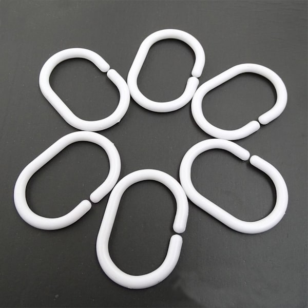 36 st Duschdraperikrokar Duschdraperikrokar Plast White 36 Pcs-36 Pcs