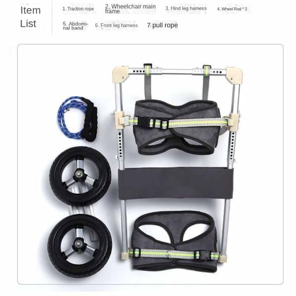 Justerbar hundrullstol Mobility Aid Trolley XS XS