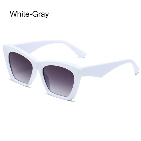 Cateye-solbriller for kvinner Firkantede solbriller HVIT-GRÅ White-Gray