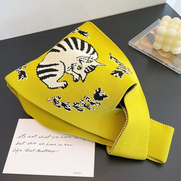 Knit Handbag Kangaskassi KELTAINEN yellow