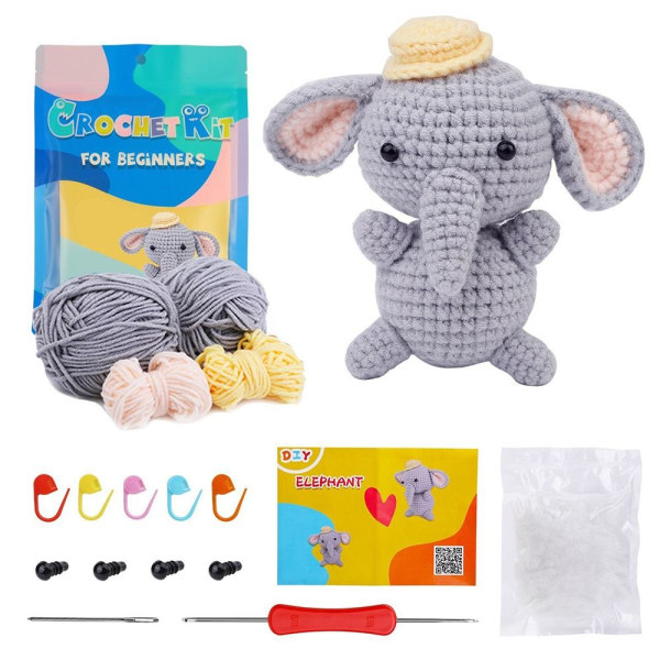 Virkningssats för nybörjare Crochet Animal Kit 03 03 03