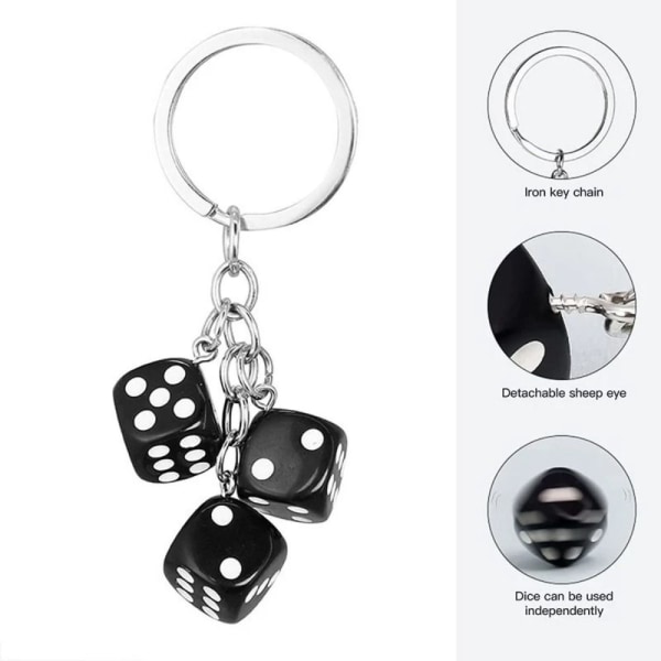 3 kpl Avainnippu Dice Avaimenperä STYLE 3 STYLE 3 Style 3