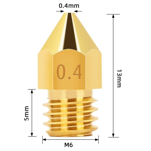 0,4 mm MK8 Ekstruderdyser Dyse & rensesett 3D-skriver