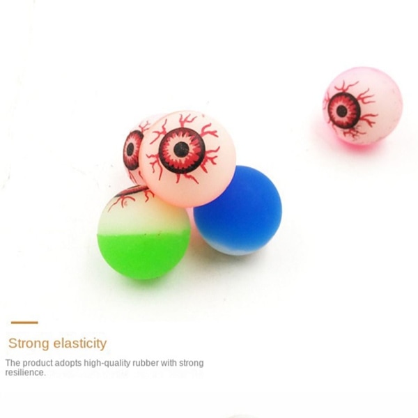 10 stk Bouncy Eyeball Bouncy Ball Halloween Terror Prop Color Random
