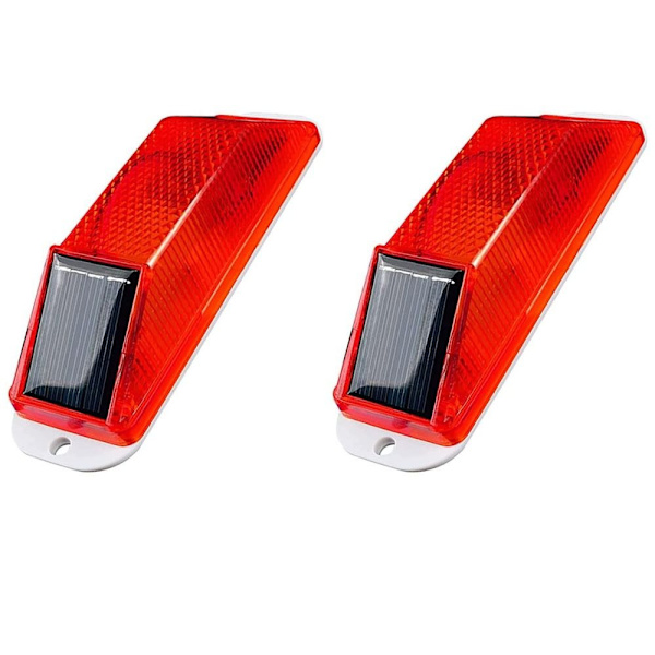 2 stk Trafiklys Solar Strobe Advarselslys Nød-LED