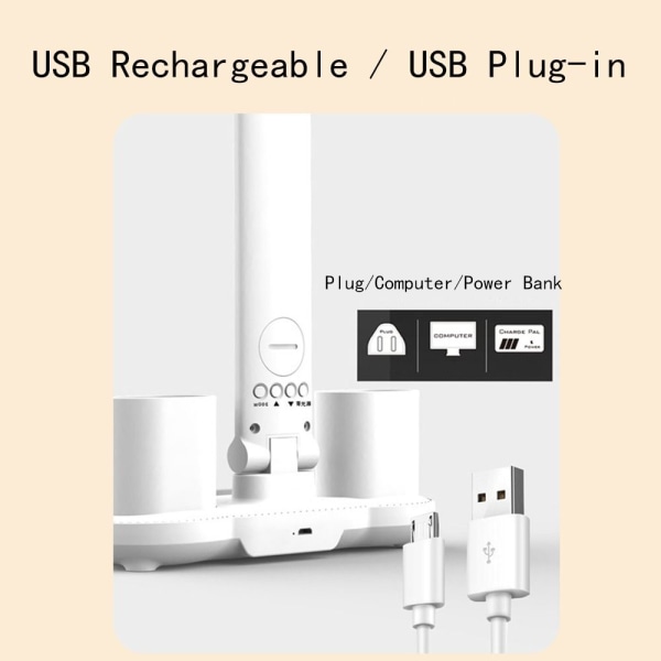 Double Head Desk Lamp Touch Pöytälamppu USB LADATTAVA USB USB Rechargeable