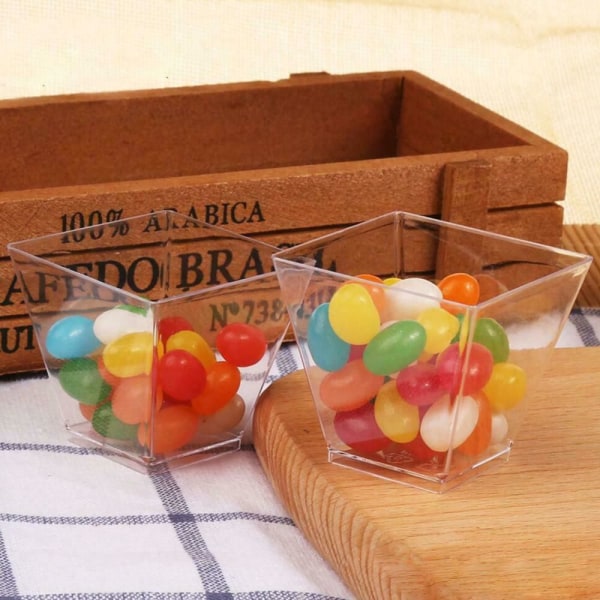 Plastglas för Dessert 100pcs