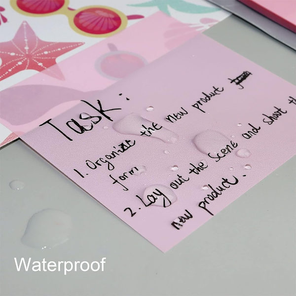 Multibey Transparent Sticky Notepads Rosa självhäftande memo