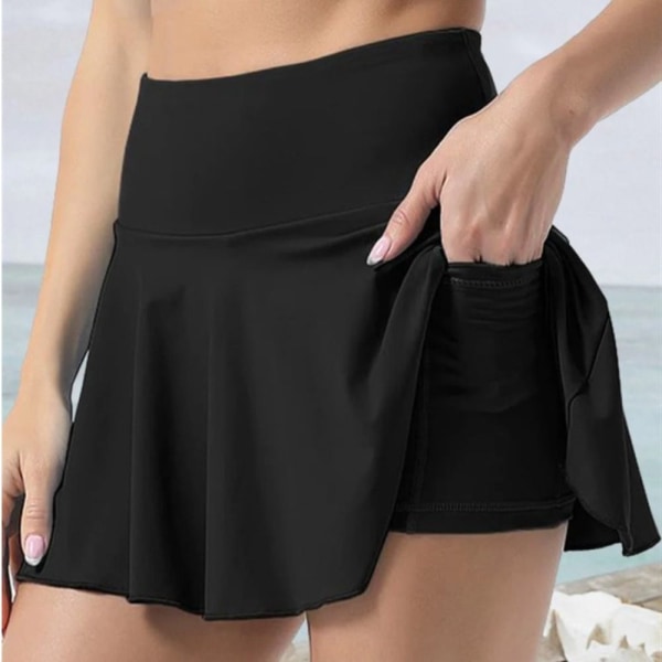 Løbeshorts tennisnederdel SORT L black L