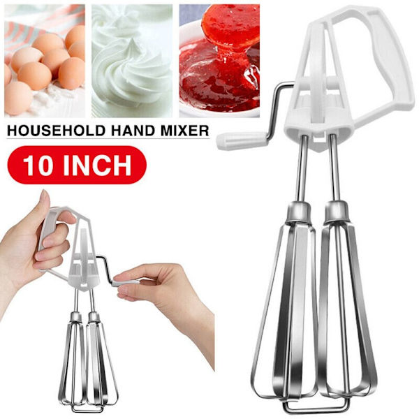 Manuel håndpisker Æggepisker Mixer Blender HVID White