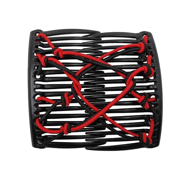 Elastisk tau Pan Hårklemmer Lazy Comb RØD RED