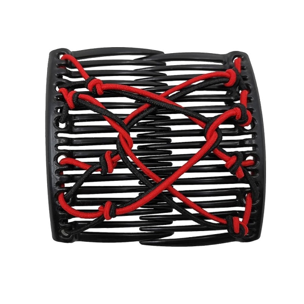 Elastiskt rep Pan Hårklämmor Lazy Comb RÖD RED