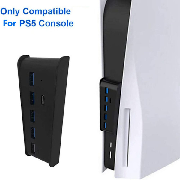 USB Hub Oplader SORT Black