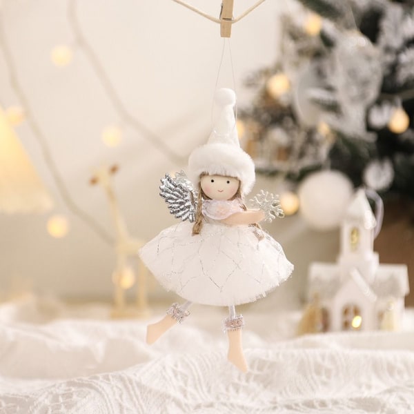 Christmas Angel Dolls Xmas Tree Pendant HVID White