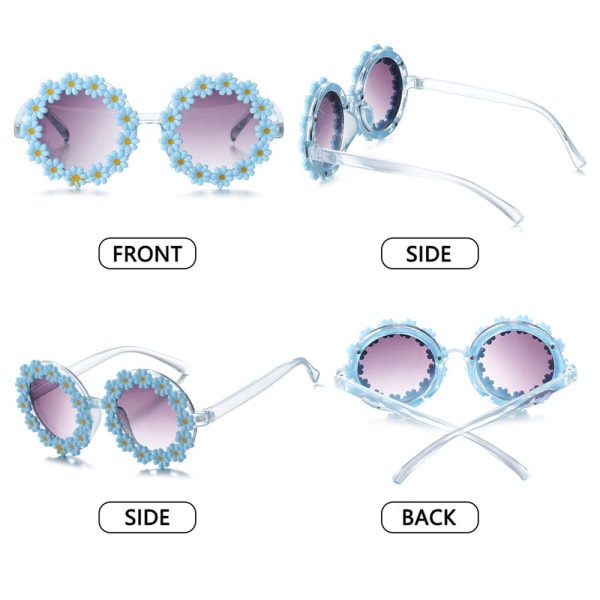 Børn Solbriller Børn Runde Blomster Solbriller BLÅ blue