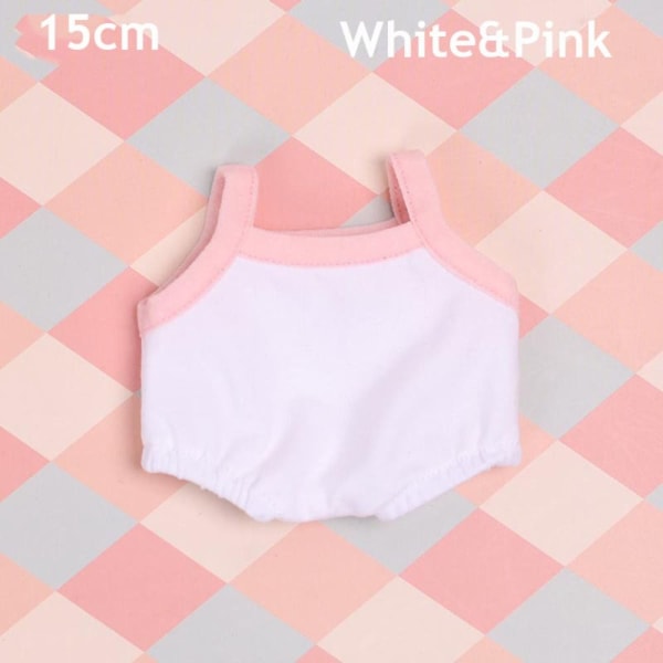 Docka Camisoles Dockkläder VIT&ROSA White&Pink