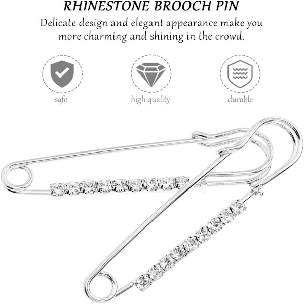 Sikkerhedsnåle Pins Rhinestone Brocher