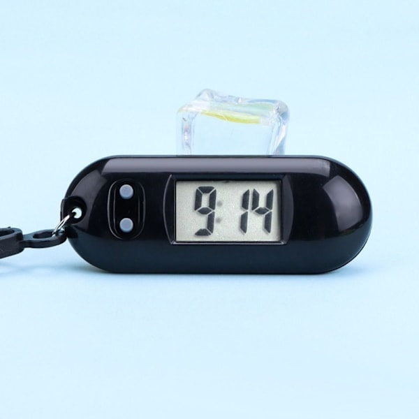 4stk Elektronisk Ur Nøglering Elektronisk Oval Ur SORT Black