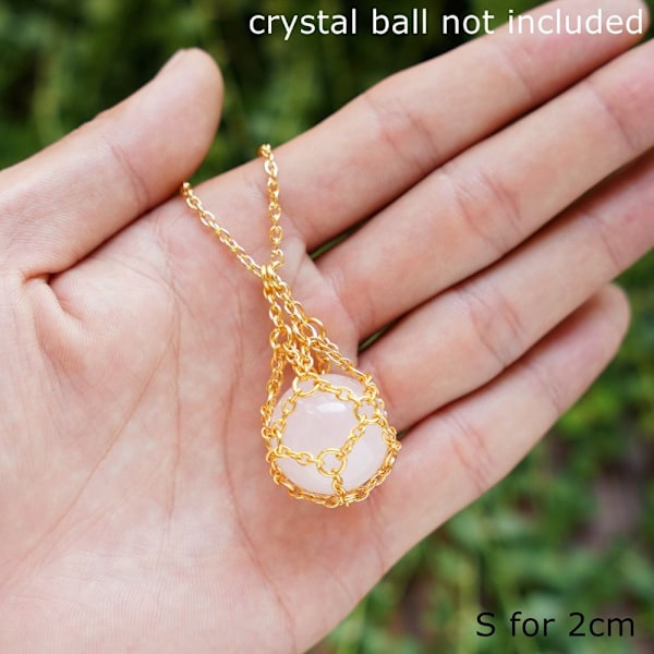 Crystal Holder Cage Necklace Crystal Net Metal Necklace GOLD L Gold L
