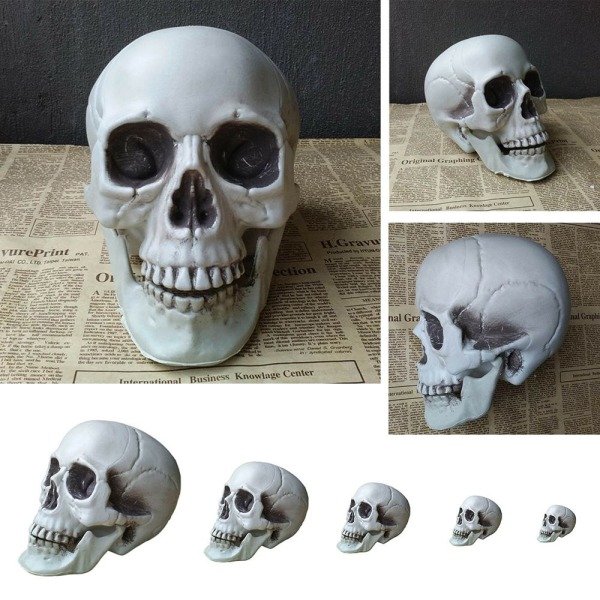 1 ST Skull Head Mänskligt skelett Halloween rekvisita 4X5X8CM 4x5x8cm