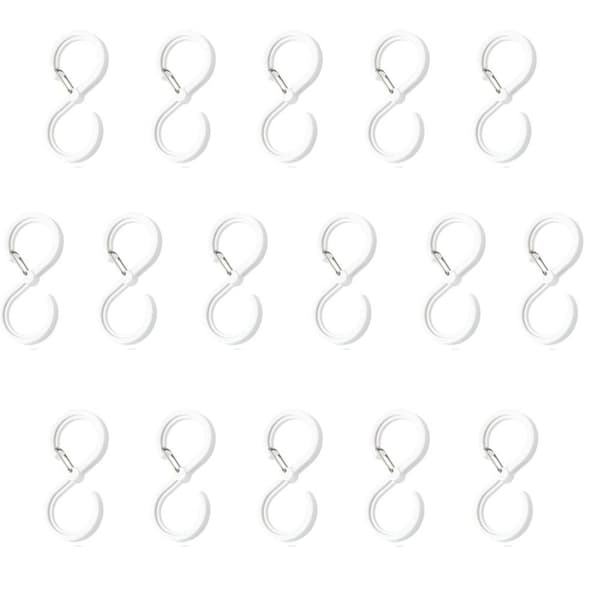 16 st Duschdraperikrokar Ringar Duschdraperikrokar i plast white
