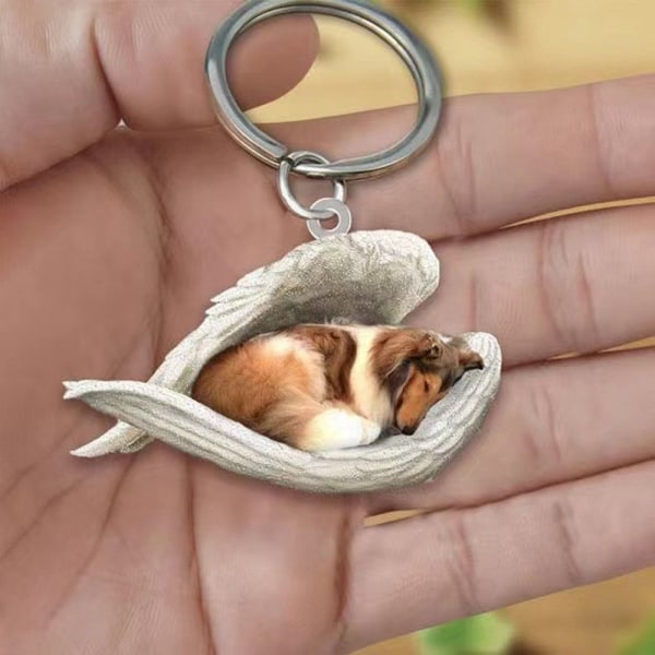 Wing Dog Keychain Dog Key Ring 08 08 08