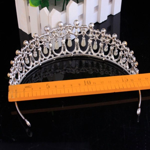 Pearl Brude Tiaras Rhinestone Crown Bride Pandebånd