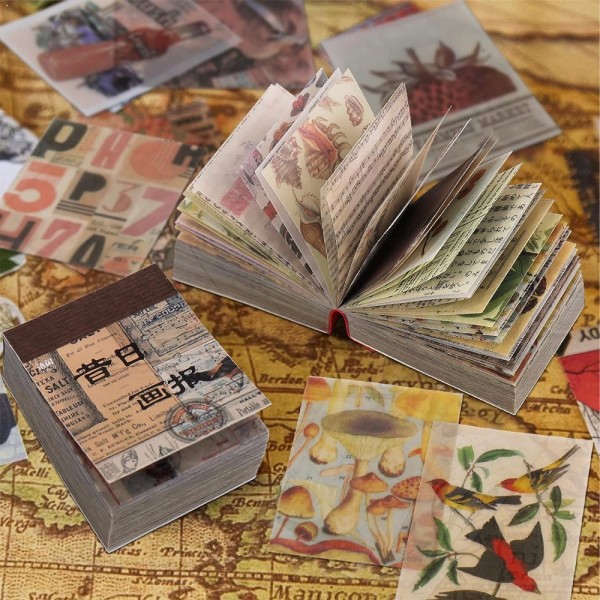 732 stk Vintage papir scrapbogspapir 1 1 1