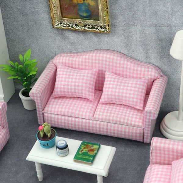 4st Träbord Dollhouse Soffkudde 1 1 1