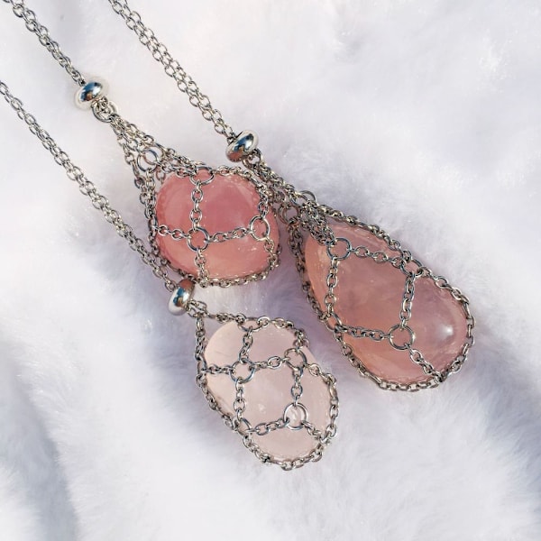 Crystal Holder Cage Necklace Crystal Net Metal Necklace M M