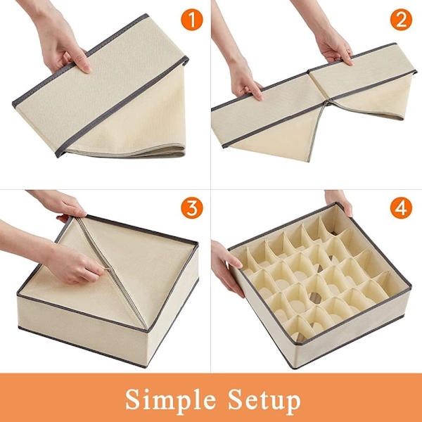 4 KPL laatikon organizer Säilytyslaatikko BIEGE JA KAHVI Beige and Coffee