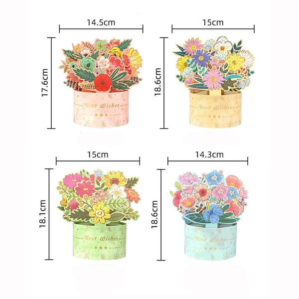 3D pop-up buket papirblomster 2 2 2