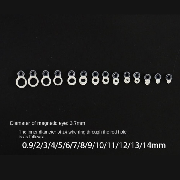 14/22 Stk Fiskestang Wire Ring Fiskeline Guide 14MM 14mm settransparent