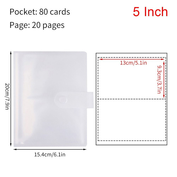 Fotoalbum Bildekortholder 5 TOMMERS-80 KORT 5 TOMMERS-80 KORT 5 Inch-80 Cards