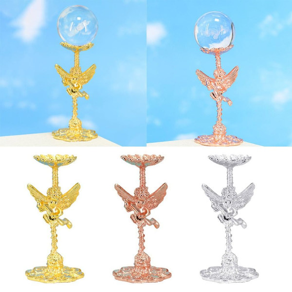 Angel Display Base Holder Krystalkugle Display Stand GULD Gold
