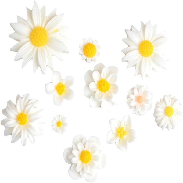 44 stk. Flower Charms Flatback Beads Daisy
