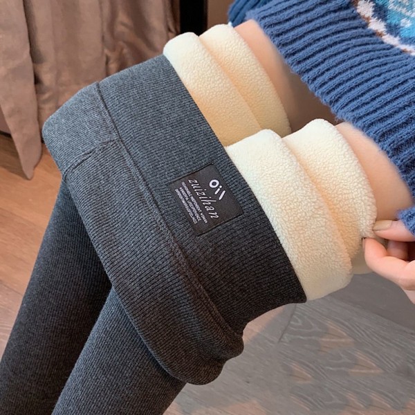 Fleeceforede leggings Vinterleggings GRÅ M Grey M