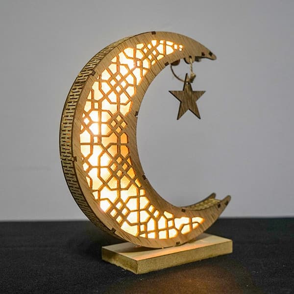 EID Mubarak Lys Måneform Nattlys A A