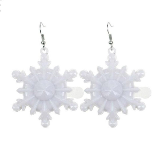 Jul LED Flash Örhängen Glödande Örhängen SNÖFLINGOR Snowflakes