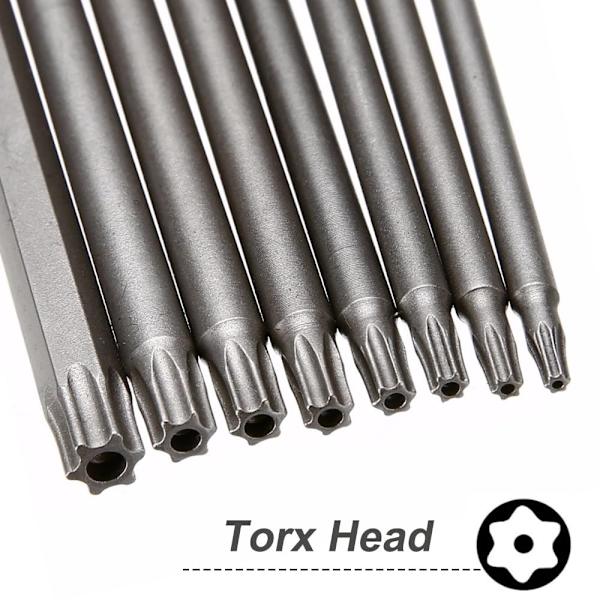 8kpl Torx-kantainen ruuvimeisselin set Magneettinen peukalointi