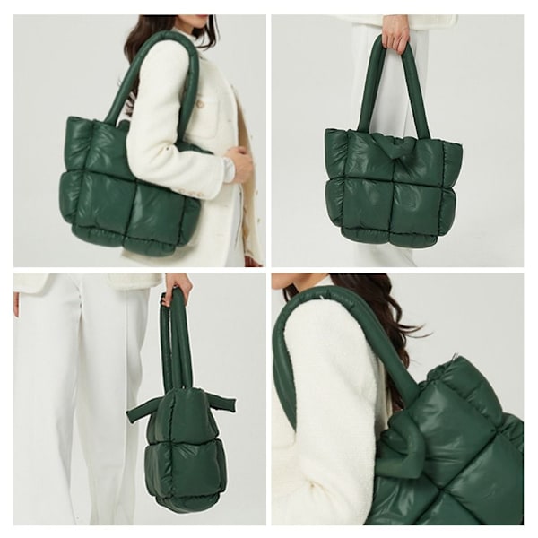 Puffer Bag Tikattu kantolaukku naisille MUSTA VALKOINEN MUSTA VALKOINEN Black White
