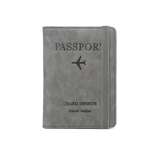 RFID Passport Cover Passport Clip GRÅ grey