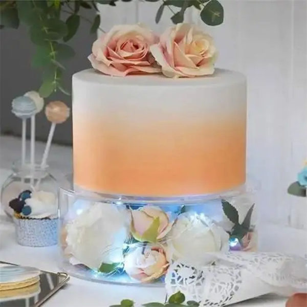 2 stk Akryl kakestativ Sylinder Display Riser Cake Tier