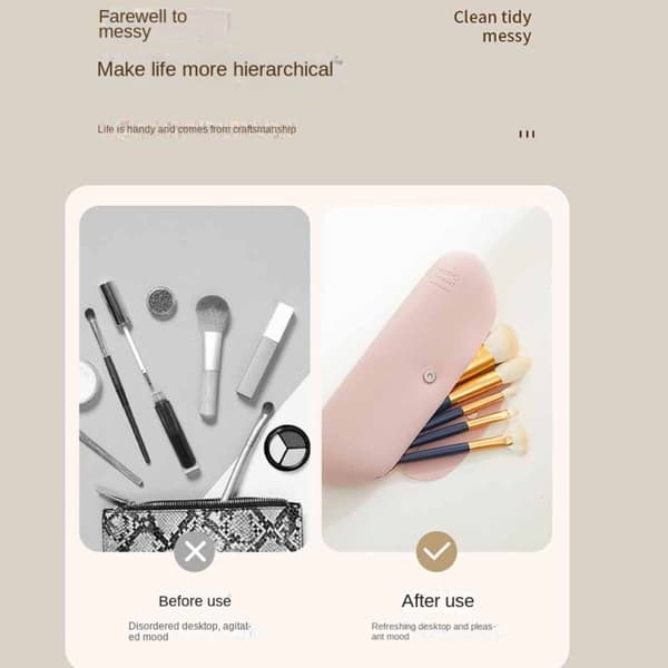 Makeup Taske Pouch Kosmetisk Organizer GRÅ grey
