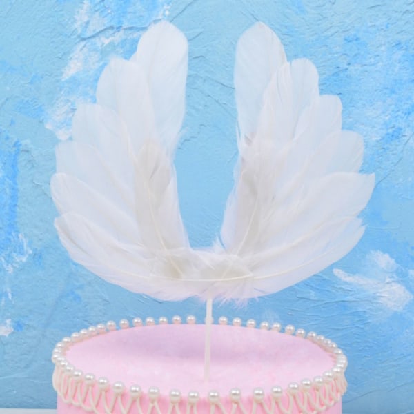 5 Stk Angel Wing Feather Cake Topper SORT SORT black