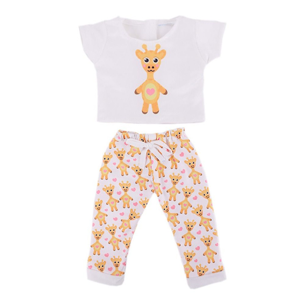 2 kpl / set Nukke Pyjama -paita Housut 4 4 4